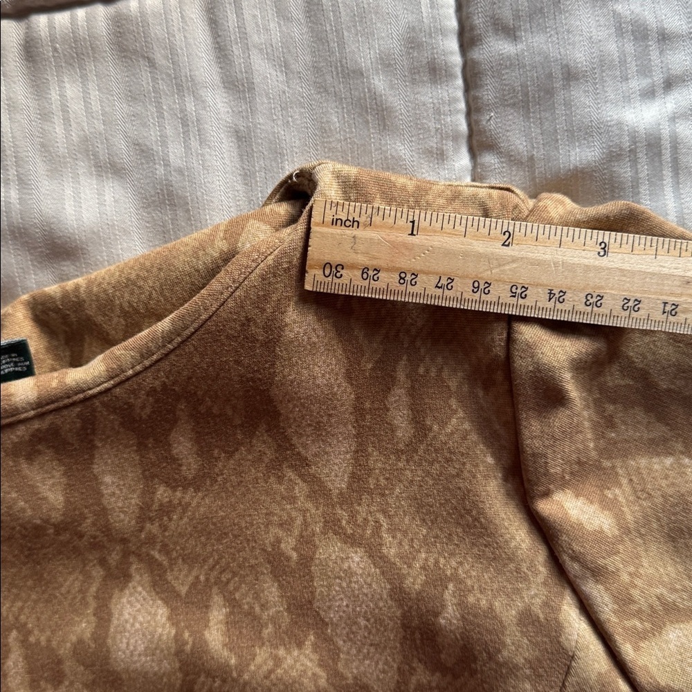 Lauren Ralph Lauren Sz LARGE Tan Snakeskin Print Ponte Shift Stretch Dress - Picture 5 of 10